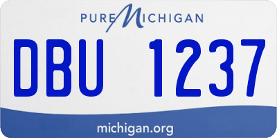 MI license plate DBU1237
