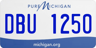 MI license plate DBU1250