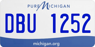 MI license plate DBU1252