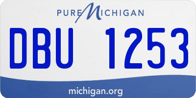 MI license plate DBU1253