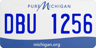 MI license plate DBU1256