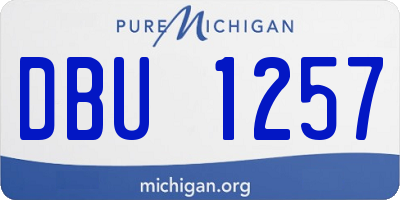 MI license plate DBU1257