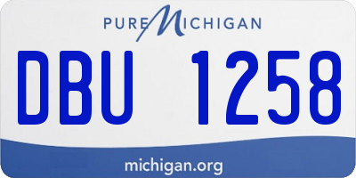 MI license plate DBU1258