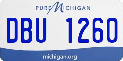 MI license plate DBU1260