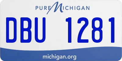 MI license plate DBU1281