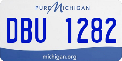 MI license plate DBU1282