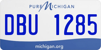MI license plate DBU1285