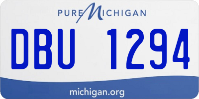 MI license plate DBU1294
