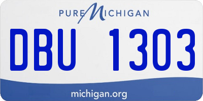 MI license plate DBU1303