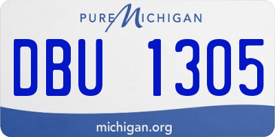 MI license plate DBU1305