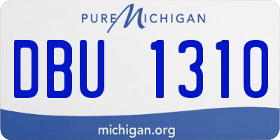 MI license plate DBU1310