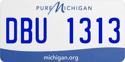 MI license plate DBU1313