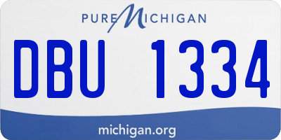 MI license plate DBU1334