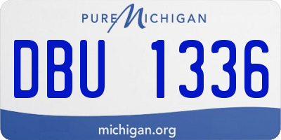 MI license plate DBU1336