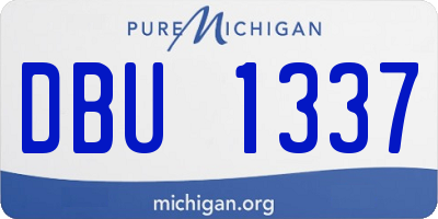 MI license plate DBU1337