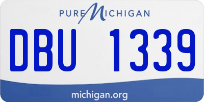 MI license plate DBU1339