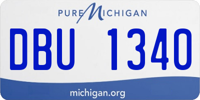 MI license plate DBU1340