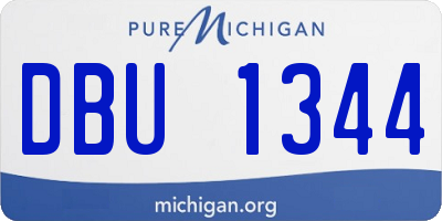 MI license plate DBU1344