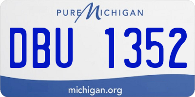 MI license plate DBU1352