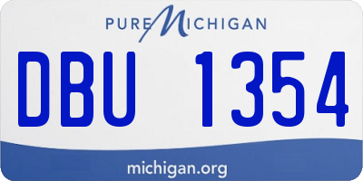 MI license plate DBU1354