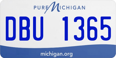MI license plate DBU1365