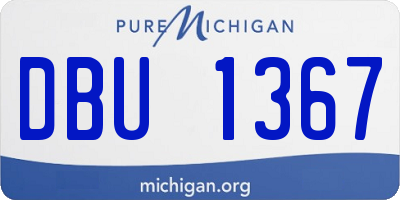 MI license plate DBU1367