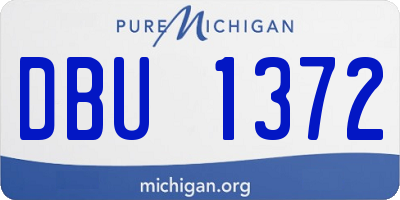 MI license plate DBU1372