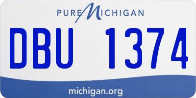 MI license plate DBU1374