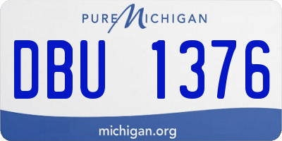 MI license plate DBU1376