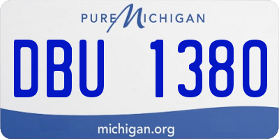MI license plate DBU1380