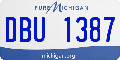 MI license plate DBU1387