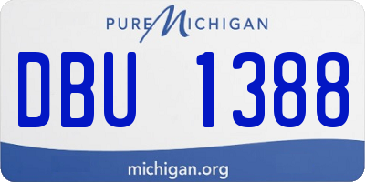 MI license plate DBU1388