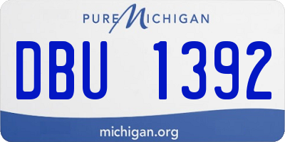 MI license plate DBU1392