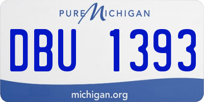MI license plate DBU1393
