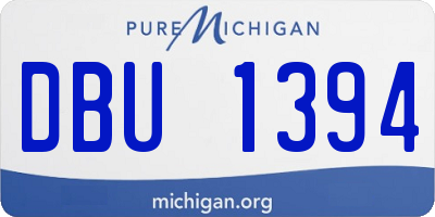 MI license plate DBU1394