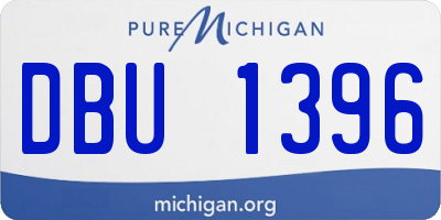 MI license plate DBU1396