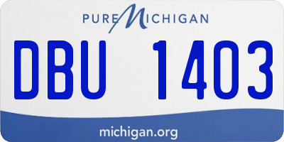 MI license plate DBU1403