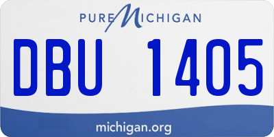 MI license plate DBU1405