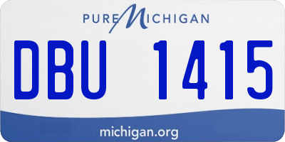 MI license plate DBU1415