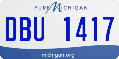 MI license plate DBU1417