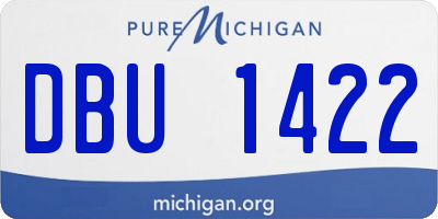 MI license plate DBU1422