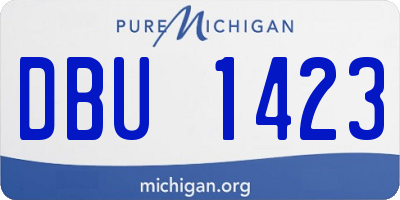 MI license plate DBU1423
