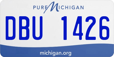MI license plate DBU1426