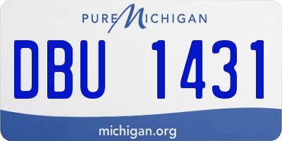 MI license plate DBU1431