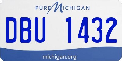 MI license plate DBU1432