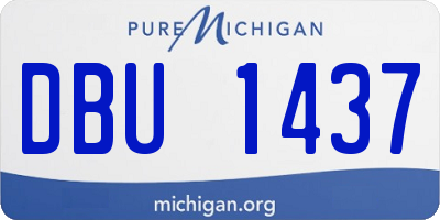 MI license plate DBU1437