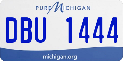 MI license plate DBU1444