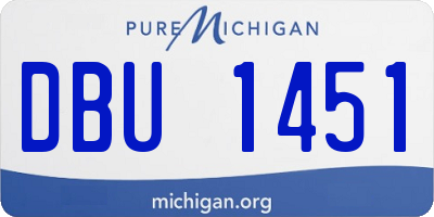 MI license plate DBU1451