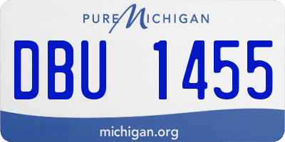MI license plate DBU1455