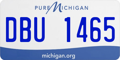 MI license plate DBU1465